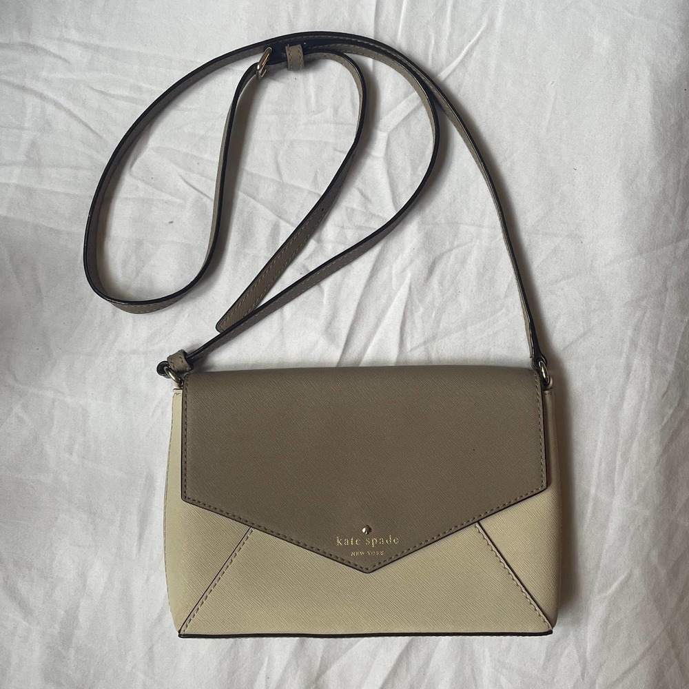 Kate Spade Tan/Grey Crossbody Envelope Bag
